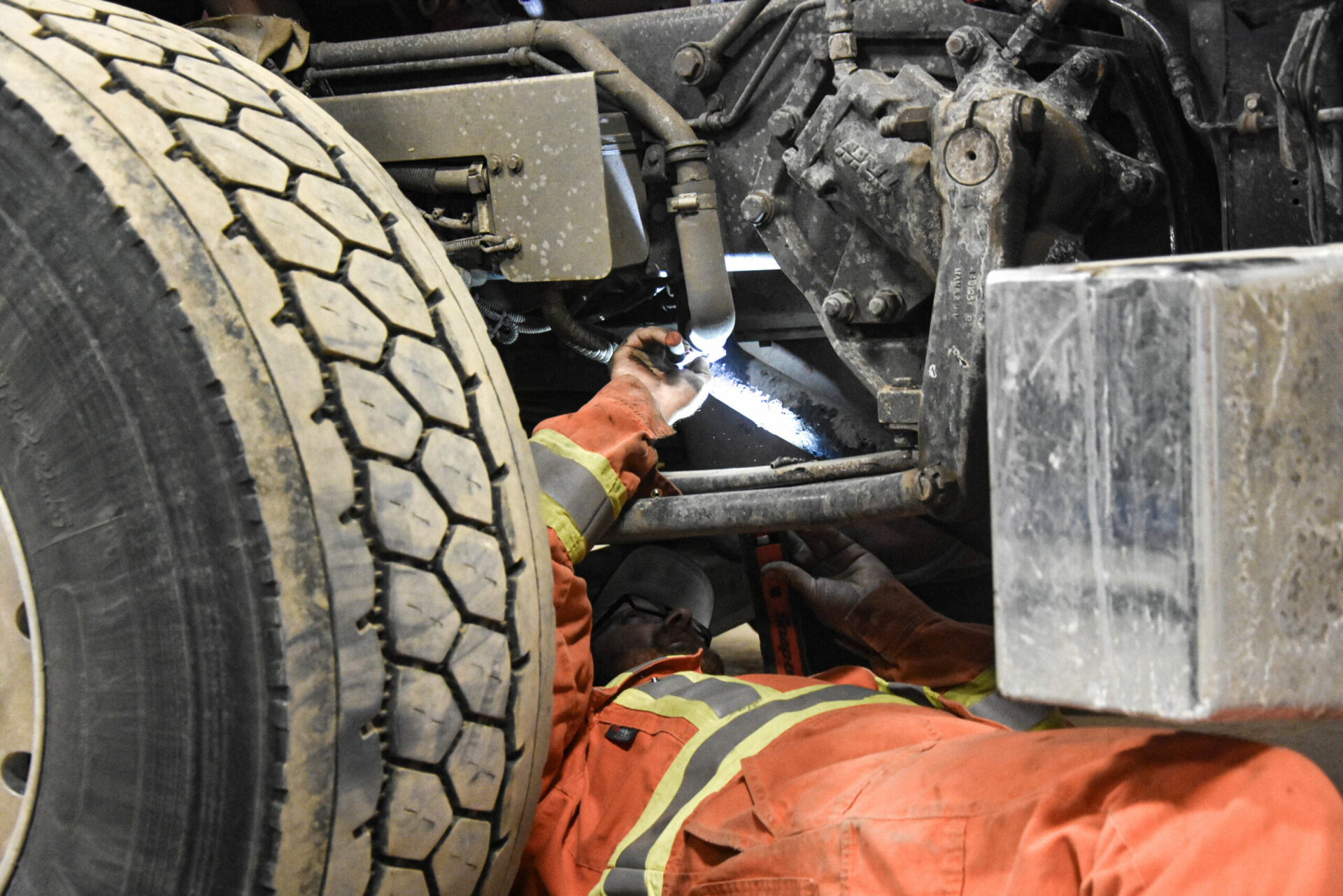 Revolution Crane Technician performing a repair